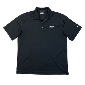 Nike Polo Shirt Mens L Large Black Tech Basic Dri-FIT Short Sleeve Crest Logo